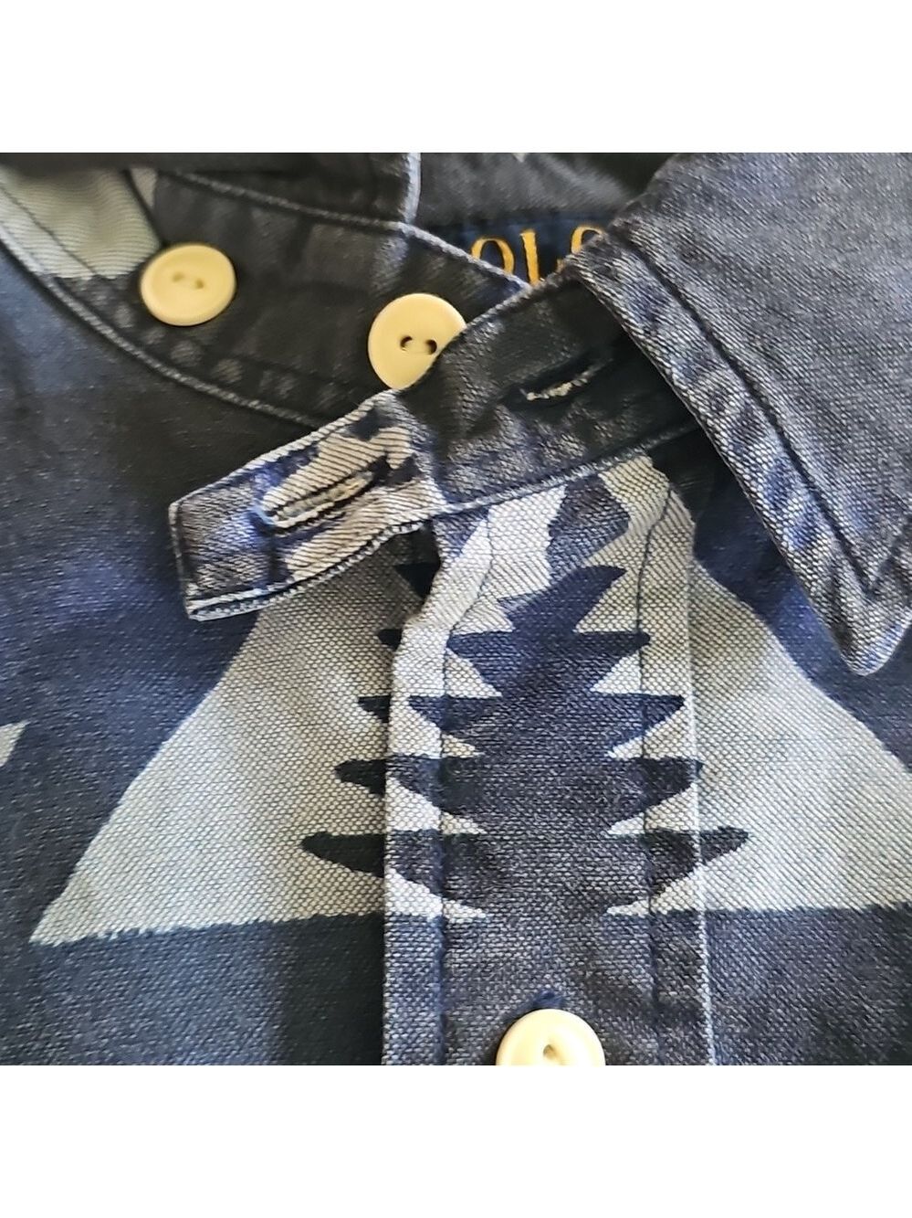 Ralph Lauren Navy Geometric Classic Fit Shirt - Picture 2 of 8
